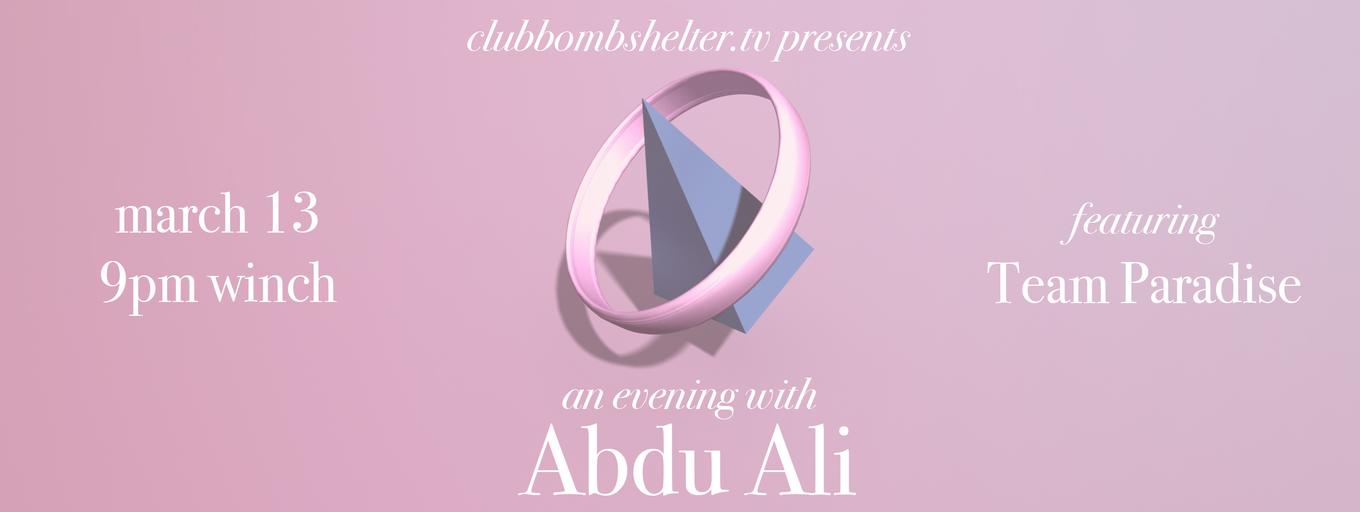 Facbook cover photo for Abdu Ali event